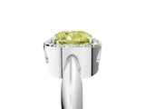 White gold Fancy Yellow Cushion  Cut Diamond Halo Engagement Ring with Split Shank and Four-Prong Setting_95