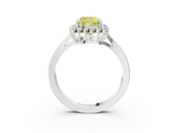 White gold Fancy Yellow Cushion  Cut Diamond Halo Ring with Round Brilliant Halo and Solitaire Band_90