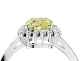 White gold Fancy Yellow Cushion  Cut Diamond Halo Ring with Round Brilliant Halo and Solitaire Band_91