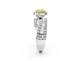 White gold Fancy Yellow Cushion Cut Diamond Halo Ring with Round Split Shank and Prong Setting_27