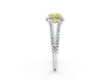 White gold Fancy Yellow Cushion Cut Diamond Halo Split Shank Engagement Ring_71