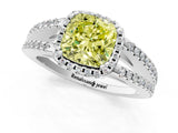 White gold Fancy Yellow Cushion Cut Diamond Halo Split Shank Engagement Ring_76