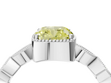 White gold Fancy Yellow Cushion  Cut Diamond Milgrain Marquise Band with Prong Setting_7