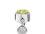 White gold Fancy Yellow Cushion  Cut Diamond Milgrain Marquise Band with Prong Setting_8