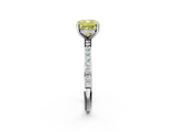 White gold Fancy Yellow Cushion  Cut Diamond Pavé Band Ring with Four-Prong Setting_43