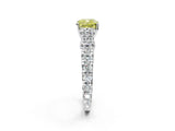 White gold Fancy Yellow Cushion  Cut Diamond Pavé Band Solitaire with Four-Prong Setting_17