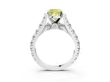 White gold Fancy Yellow Cushion  Cut Diamond Pavé Band Solitaire with Four-Prong Setting_18