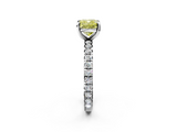 White gold Fancy Yellow Cushion  Cut Diamond Pavé Band with Four-Prong Setting_18