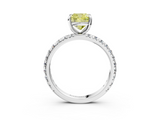 White gold Fancy Yellow Cushion  Cut Diamond Pavé Band with Four-Prong Setting_19