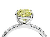 White gold Fancy Yellow Cushion  Cut Diamond Pavé Band with Four-Prong Setting_20