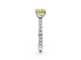 White gold Fancy Yellow Cushion  Cut Diamond Pavé Band with Four-Prong Setting_39