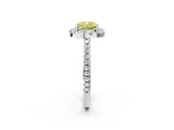 White gold Fancy Yellow Cushion Cut Diamond Pavé Halo Ring with Four-Prong Setting_62