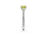 White gold Fancy Yellow Cushion Cut Diamond Pavé Solitaire Engagement Ring with Four-Prong Setting_85