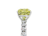 White gold Fancy Yellow Cushion Cut Diamond Pavé Solitaire Engagement Ring with Four-Prong Setting_88