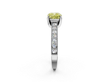 White gold Fancy Yellow Cushion  Cut Diamond Pave Band with Four-Prong Setting_20