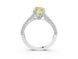 White gold Fancy Yellow Cushion  Cut Diamond Pave Band with Four-Prong Setting_21