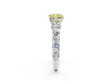 White gold Fancy Yellow Cushion Cut Diamond Side Stone Engagement Ring with Four-Prong Setting_39