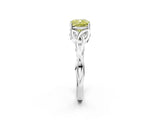 White gold Fancy Yellow Cushion Cut Diamond Solitaire Celtic Knot Ring with Four-Prong Setting_56