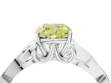 White gold Fancy Yellow Cushion Cut Diamond Solitaire Celtic Knot Ring with Four-Prong Setting_57