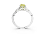 White gold Fancy Yellow Cushion Cut Diamond Solitaire Celtic Knot Ring with Four-Prong Setting_57