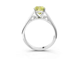White gold Fancy Yellow Cushion Cut Diamond Solitaire Engagement Ring with Cathedral Setting and Four-Prong Mount_119