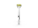 White gold Fancy Yellow Cushion Cut Diamond Solitaire Engagement Ring with Cathedral Setting and Four-Prong Mount_224