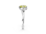 White gold Fancy Yellow Cushion Cut Diamond Solitaire Engagement Ring with Four-Prong Setting and Classic Band_34