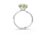 White gold Fancy Yellow Cushion Cut Diamond Solitaire Engagement Ring with Four-Prong Setting and Classic Band_35
