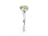 White gold Fancy Yellow Cushion Cut Diamond Solitaire Engagement Ring with Four-Prong Setting and Classic Band_40