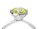 White gold Fancy Yellow Cushion Cut Diamond Solitaire Engagement Ring with Four-Prong Setting and Classic Band_42