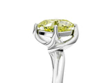 White gold Fancy Yellow Cushion Cut Diamond Solitaire Engagement Ring with Four-Prong Setting and Classic Band_43