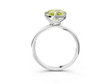 White gold Fancy Yellow Cushion Cut Diamond Solitaire Engagement Ring with Four-Prong Setting and Classic Band_47
