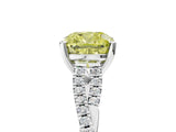 White gold Fancy Yellow Cushion Cut Diamond Solitaire Engagement Ring with Twisted Pavé Band and Four-Prong Setting_85