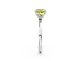 White gold Fancy Yellow Cushion Cut Diamond Solitaire Ring with Classic Band and Four-Prong Setting_2