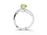 White gold Fancy Yellow Cushion Cut Diamond Solitaire Ring with Filigree Band and Four-Prong Setting_79