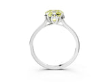 White gold Fancy Yellow Cushion Cut Diamond Solitaire Ring with Flower Prong Setting and Classic Band_132