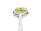 White gold Fancy Yellow Cushion Cut Diamond Solitaire Ring with Flower Prong Setting and Classic Band_134