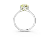White gold Fancy Yellow Cushion Cut Diamond Solitaire Ring with Flower Prong Setting and Classic Band_28