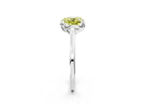 White gold Fancy Yellow Cushion Cut Diamond Solitaire Ring with Flower Prong Setting and Classic Band_39