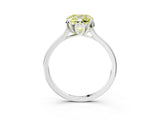 White gold Fancy Yellow Cushion Cut Diamond Solitaire Ring with Flower Prong Setting and Classic Band_40