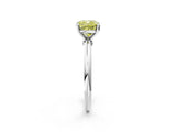 White gold Fancy Yellow Cushion Cut Diamond Solitaire Ring with Six-Prong Setting and Classic Band_315