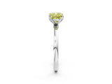 White gold Fancy Yellow Cushion Cut Diamond Solitaire Ring with Thin Band and Prong Setting_17