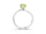White gold Fancy Yellow Cushion Cut Diamond Solitaire Ring with Thin Band and Prong Setting_18