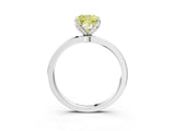 White gold Fancy Yellow Cushion Cut Diamond Solitaire Ring with Thin Band and Prong Setting_42