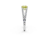 White gold Fancy Yellow Cushion Cut Diamond Split Shank Pavé Engagement Ring with Four-Prong Setting_89
