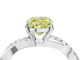 White gold Fancy Yellow Cushion  Cut Diamond Twisted Band with Pavé Setting and Four-Prong Setting_41