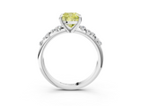 White gold Fancy Yellow Cushion  Cut Diamond Vine Band with Four-Prong Setting_39