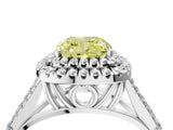 White gold Fancy Yellow Cushion  Cut Double Halo Split Shank Diamond Ring with Prong Setting_53