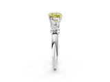 White gold Fancy Yellow Cushion  Cut Five-Stone Prong Set Diamond Ring with Classic Band_34