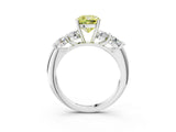 White gold Fancy Yellow Cushion  Cut Five-Stone Prong Set Diamond Ring with Classic Band_35